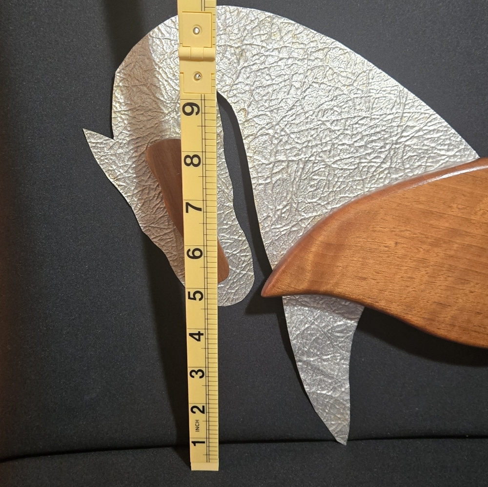MCM Danish Modern Wood and Metal Horse Wall Art - Picture 5 of 6